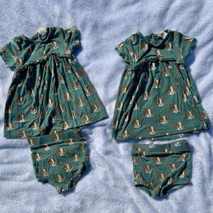 Kate Quinn Deep Teal Chihuahua Print Twin Dress Set